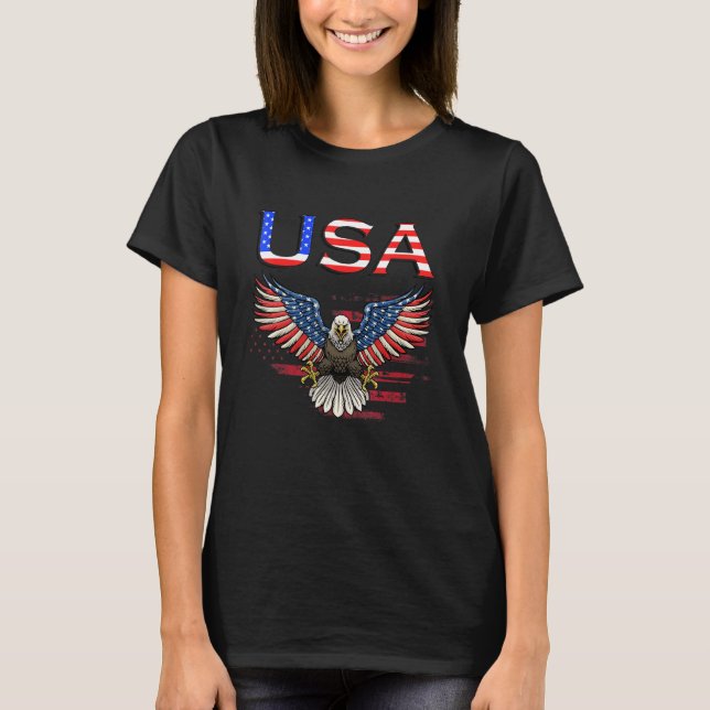 Usa American Flagga Eagle Patriotic Usa T Shirt (Framsida)