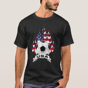 USA American Flagga Football Soccer Ball Player So T Shirt