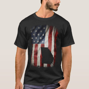 USA American flagga Georgia 4:e juli Patriotic 2 T Shirt