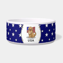 USA American Flagga Golden Retriever Hund