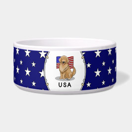 USA American Flagga Golden Retriever Hund