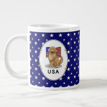 USA American Flagga Golden Retriever Hund Patrioti