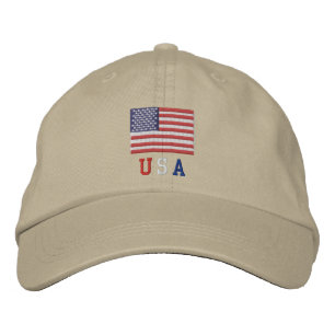 USA American Flagga Hat - 4 juli Broderad Keps