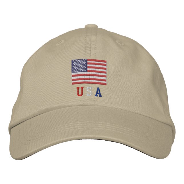 USA American Flagga Hat - 4 juli Broderad Keps (Framsida)