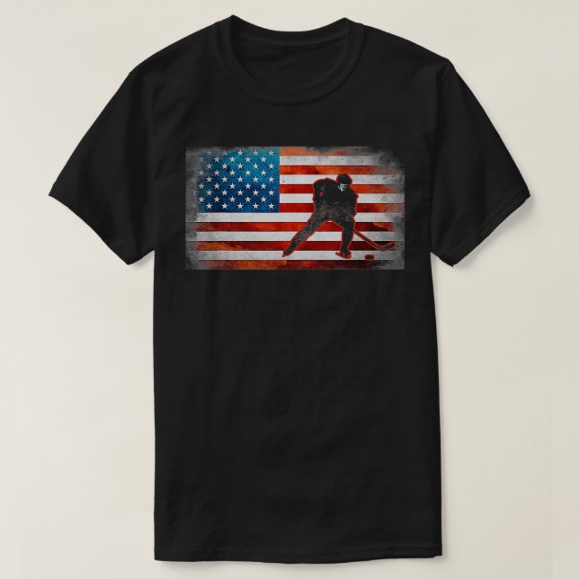 USA American Flagga Hockey 4:e juli Manar Kids Boy T Shirt (Design framsida)