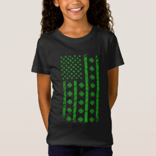 USA American Flagga Irish Shamrock Saint Patricks T Shirt
