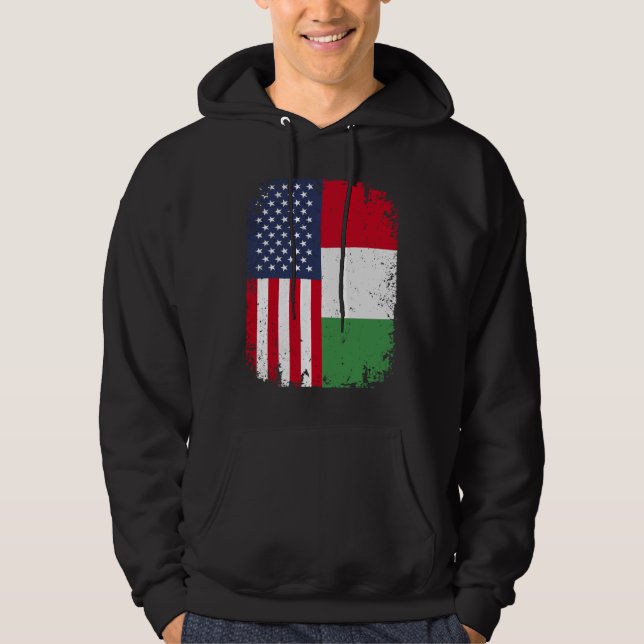 USA American Flagga Italiensk Hoodie (Framsida)