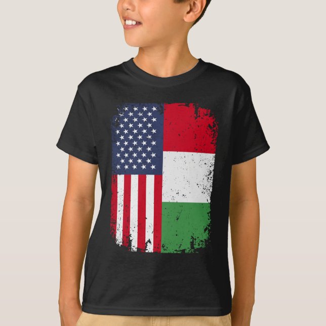 USA American Flagga Italiensk T Shirt (Framsida)