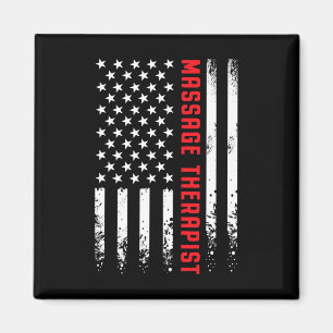 USA American Flagga Licensed Mage Therapist 4th of Magnet