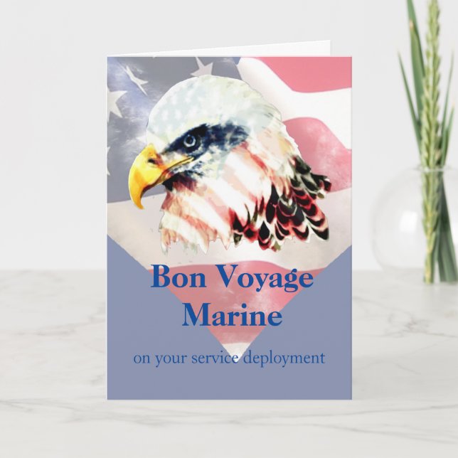 USA American Flagga Örn Bon Voyage Marine Kort (Framsida)