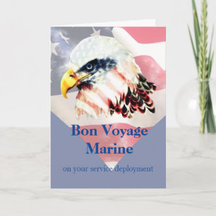 USA American Flagga Örn Bon Voyage Marine Kort