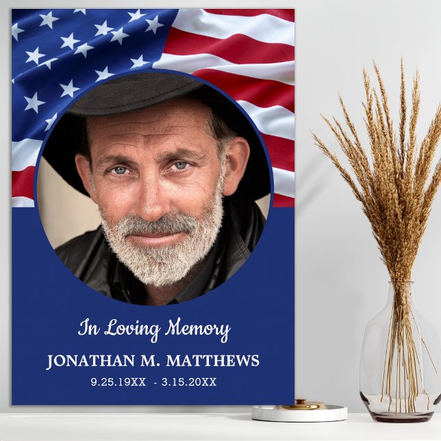 USA American Flagga Patriotic Memorial Photo Funer Poster (Skapare uppladdad)