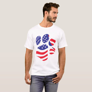 USA American Flagga Patriotic Paw Skriv ut T-shirt