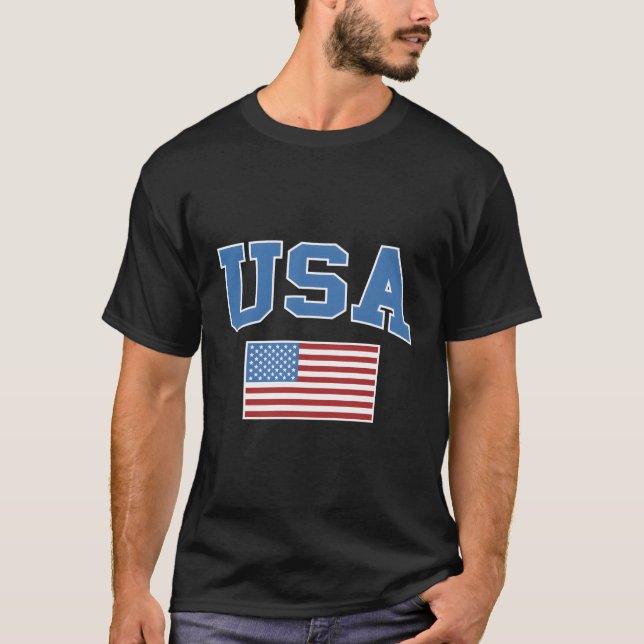 USA American Flagga Patriotic T Shirt (Framsida)