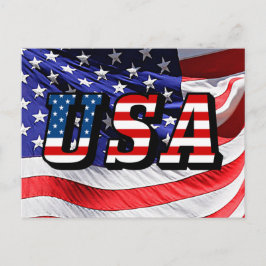 USA - American Flagga Postcard Vykort