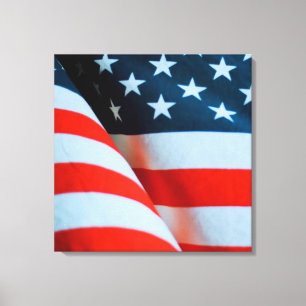 USA American Flagga Red White och Blue Canvastryck