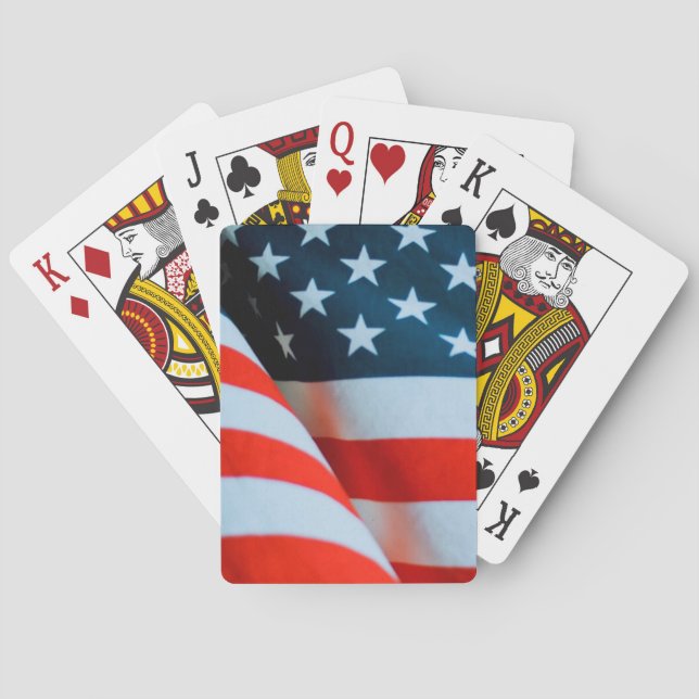 USA American Flagga Red White och Blue Casinokort (Baksidan)