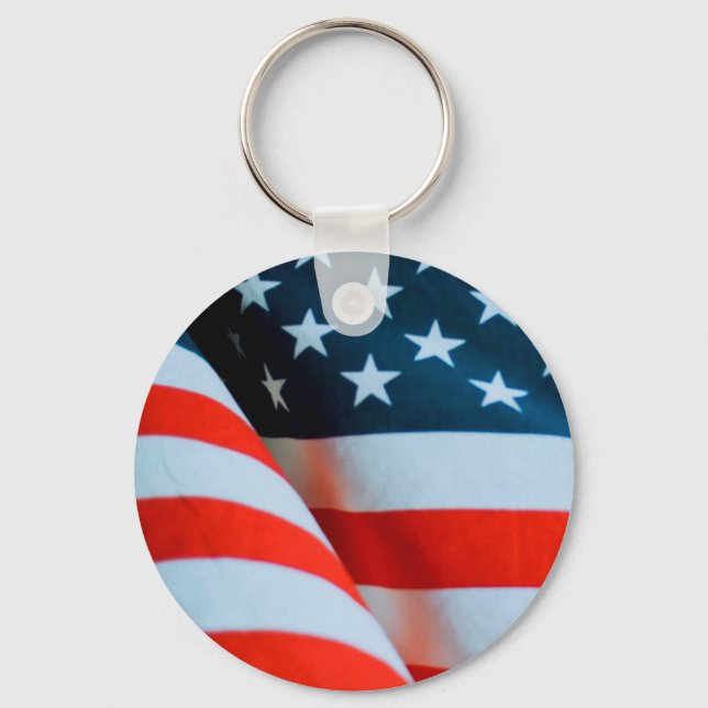 USA American Flagga Red White och Blue Nyckelring (Framsida)