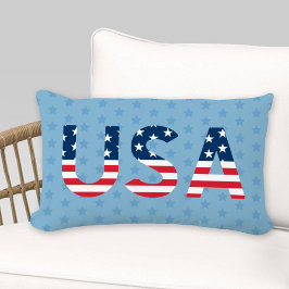 USA American Flagga Red White och Blue Patriotic Lumbarkudde