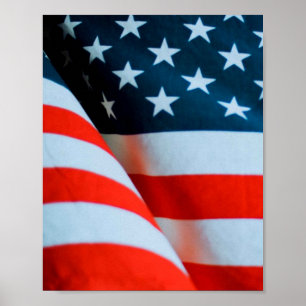 USA American Flagga Red White och Blue Poster