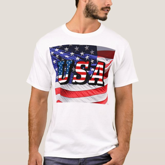 USA - American Flagga Shirt Tröja (Framsida)