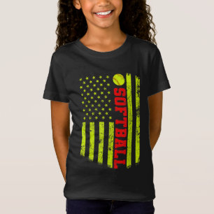 USA American Flagga Softball T Shirt