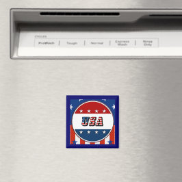 USA - American Flagga Stars Circle #2 Refrig Magne Magnet