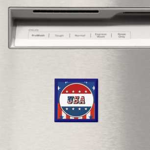USA - American Flagga Stars Circle #2 Refrig Magne Magnet