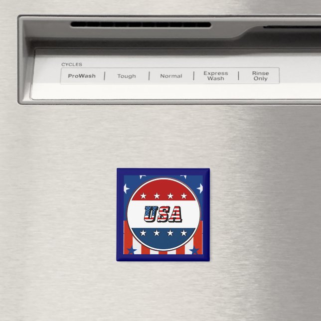 USA - American Flagga Stars Circle #2 Refrig Magne Magnet (In Situ (Dishwasher))