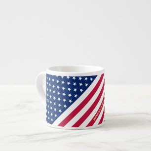 USA American Flagga Stars Rand Anpassningsbar Mono Espressomugg
