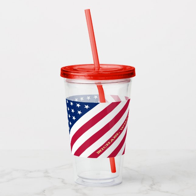 USA American Flagga Stars Rand Anpassningsbar Mono Take Away Mugg (Vänster)