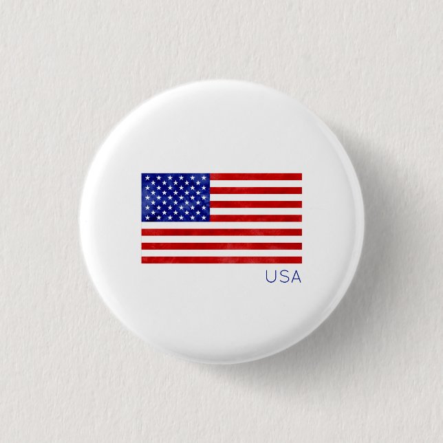 USA American Flagga White Patriotic Button Knapp (Framsida)