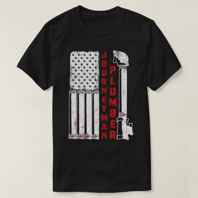 USA American Patriotic Plumber for Journeyman elle T Shirt (Design framsida)