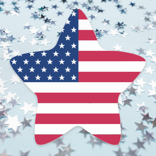 USA American Patriotic Stars Rand Flagga Sticker Stjärnformat Klistermärke