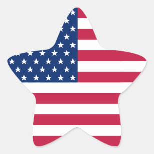 USA American Patriotic Stars Rand Flagga Sticker Stjärnformat Klistermärke