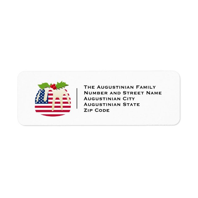 USA AMERICAN-Returadressen Jul Returadress Etikett (Framsidan)