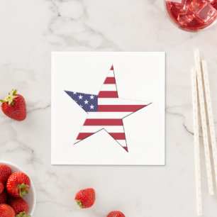 USA American Star med Stars och stripes Patriotic Pappersservett
