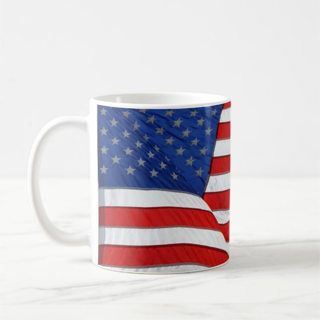 USA AMERICAN US FLAGGA Patriotic Mugg Series (Vänster)