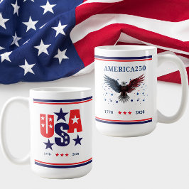 USA AMERIKA250 Självständighetsdagen 1776 - 2026 Kaffemugg