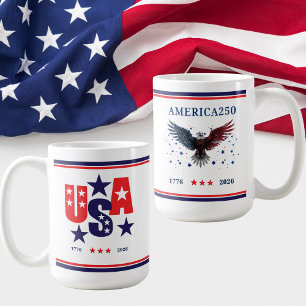 USA AMERIKA250 Självständighetsdagen 1776 - 2026 Kaffemugg