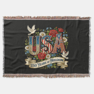 USA Amerika 1776-2026 250 år frihet Filt