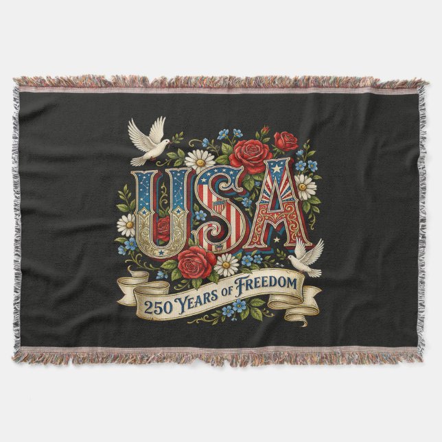 USA Amerika 1776-2026 250 år frihet Filt (Framsidan)