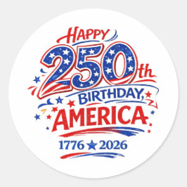 USA Amerika 250-årsjubileum Patriotisk Runt Klistermärke