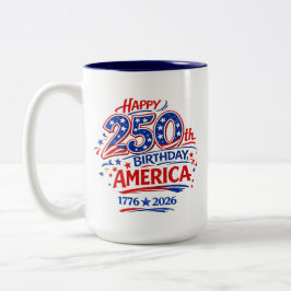 USA Amerika 250-årsjubileum Patriotisk Två-Tonad Mugg