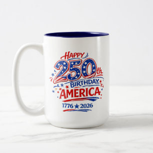 USA Amerika 250-årsjubileum Patriotisk Två-Tonad Mugg