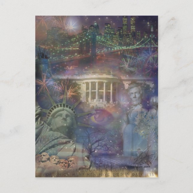 USA - Amerika är den vackra! Vykort (Framsida)