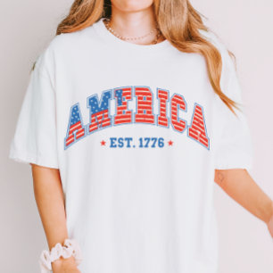 USA Amerika Flagga Independence day 4 juli T Shirt