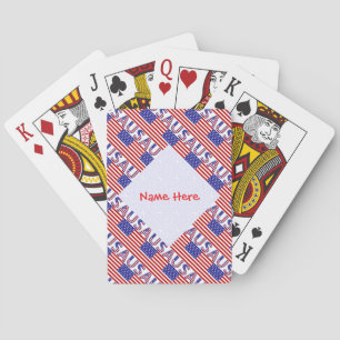 USA Amerika Flagga Klinker Röd Personlig Casinokort