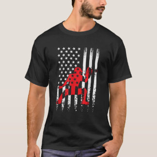 USA Amerika Flagga Patriot Baseball Catcher Player T Shirt