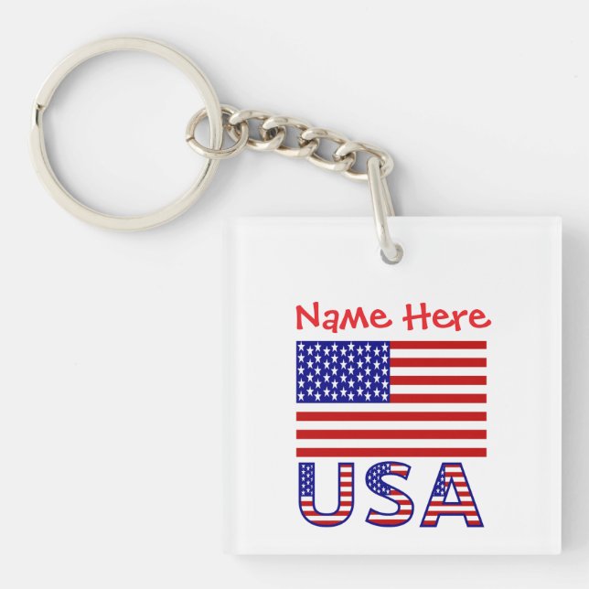 USA Amerika Flagga Röd Personlig Fyrkant (Framsidan)